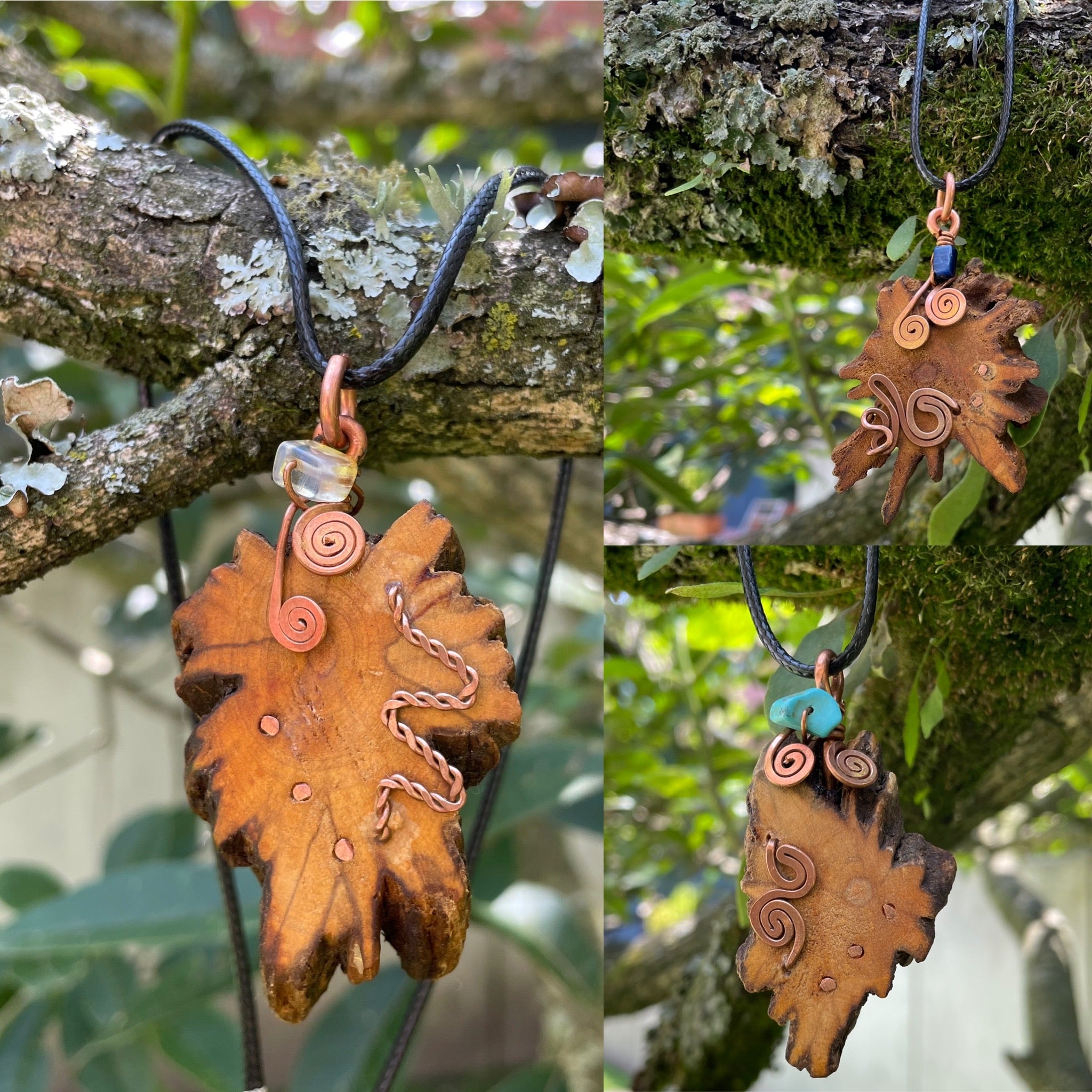 PALO SANTO UNIQUE COPPER STONE AMULET
