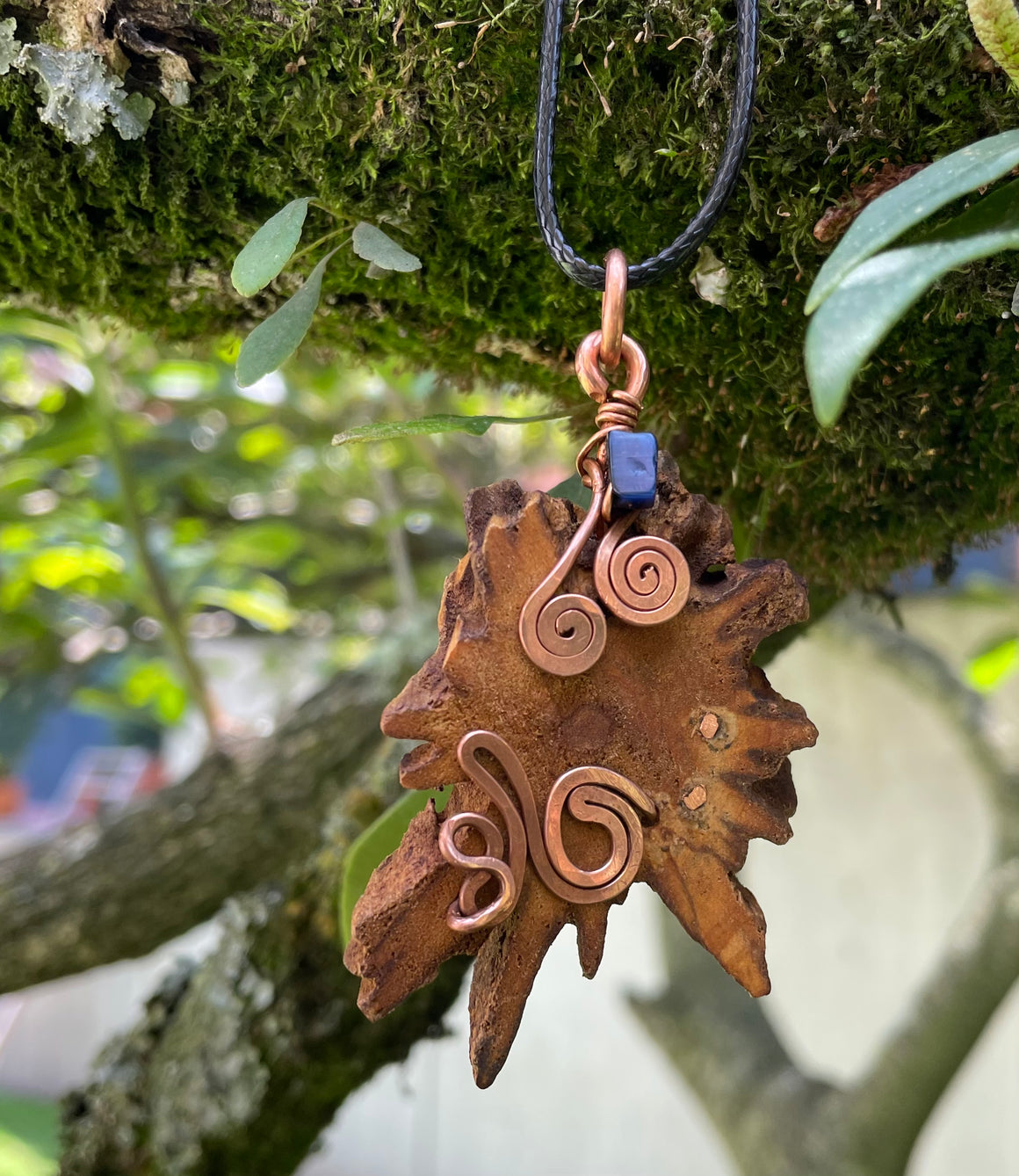 PALO SANTO UNIQUE COPPER STONE AMULET